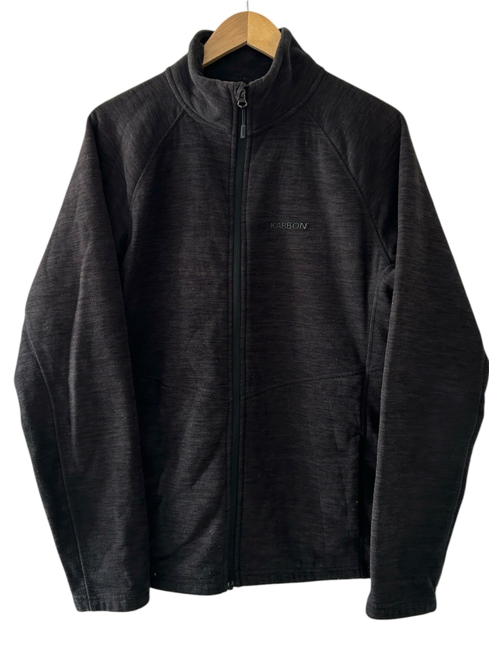 Karbon Men's Full-Zip Fleece Jacket in Charcoal/Black heather Size M